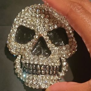 Jewel Stone/Metal Skeleton Head Belt Buckle